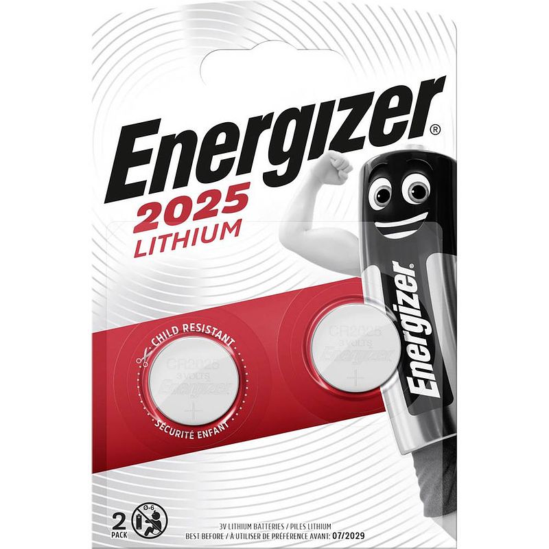 Foto van Energizer knoopcel cr2025, blister van 2 stuks