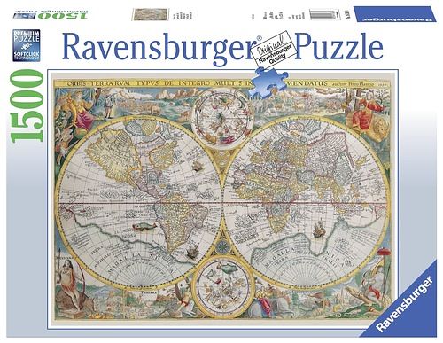 Foto van Ravensburger puzzel wereldkaart 1594 - 1500 stukjes