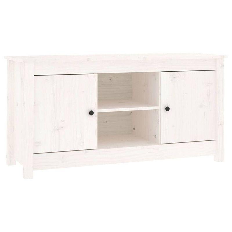 Foto van The living store tv-meubel 103x36-5x52 cm massief grenenhout wit - kast