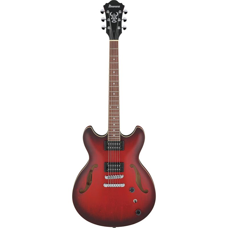 Foto van Ibanez as53 artcore sunburst red flat semi-akoestische gitaar