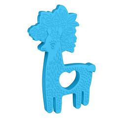 Foto van Manhattan toy bijtring llama junior 13 cm siliconen lichtblauw
