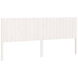 Foto van The living store houten hoofdbord wit - 205.5 x 4 x 100 cm - rustieke charme