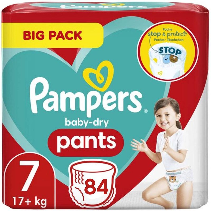 Foto van Pampers baby dry pants maat 7 - 84 luierbroekjes