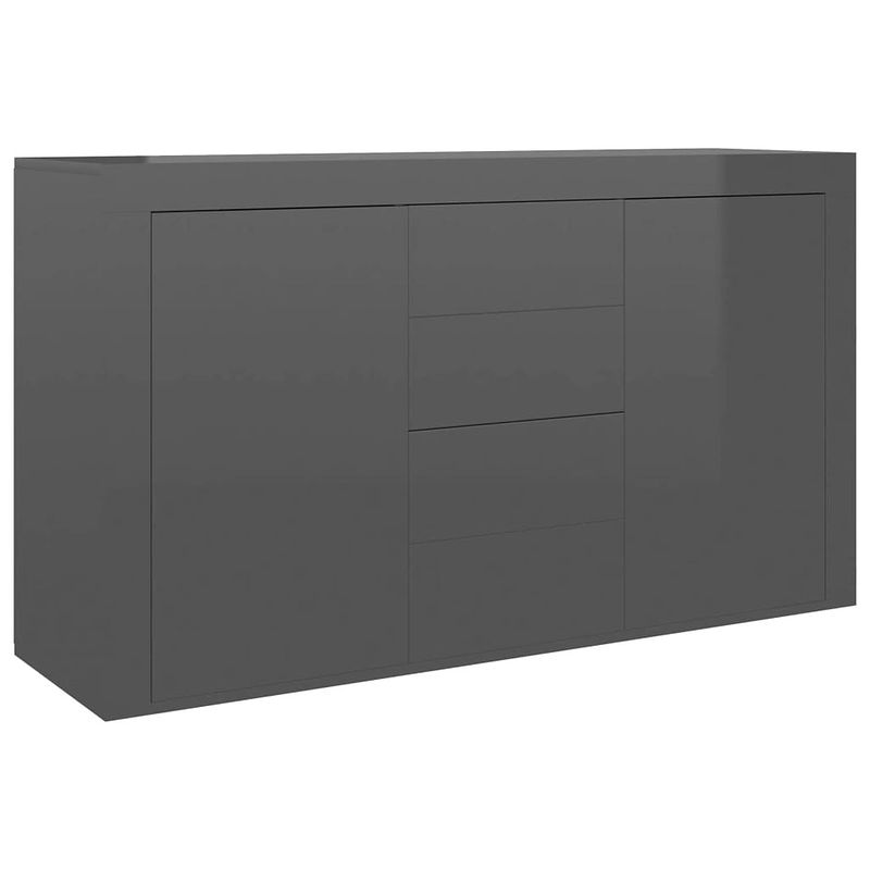 Foto van Vidaxl dressoir 120x36x69 cm spaanplaat hoogglans grijs