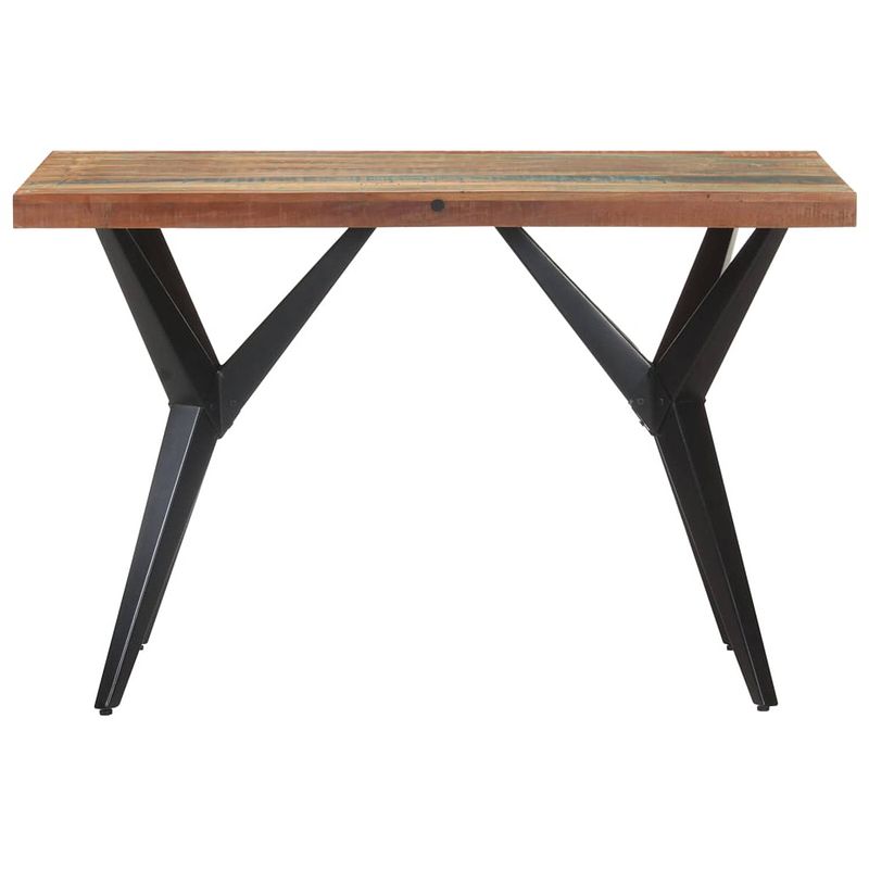 Foto van The living store houten eettafel - gerecycled hout - 120 x 60 x 76 cm - uniek en stevig