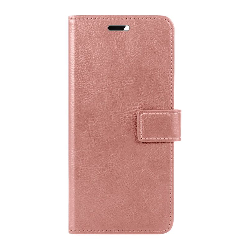 Foto van Basey oneplus nord ce 2 hoesje bookcase hoes flip case book cover - oneplus nord ce 2 hoes book case hoesje - rose goud