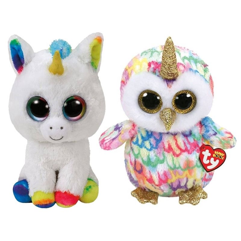 Foto van Ty - knuffel - beanie buddy - pixy unicorn & enchanted owl