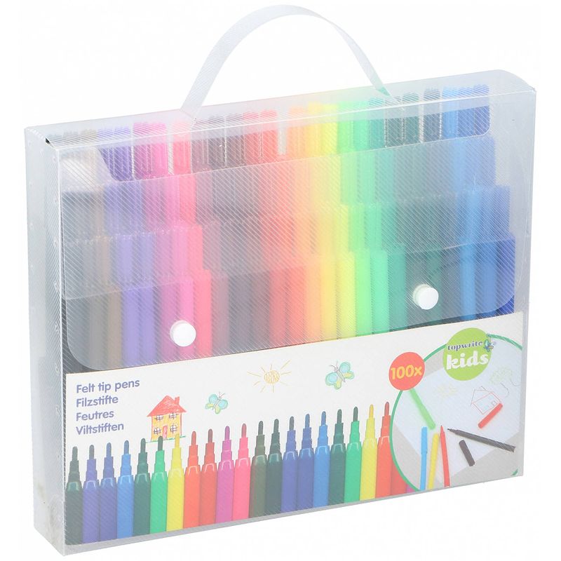 Foto van Topwrite kids viltstiften junior multicolor 100 stuks