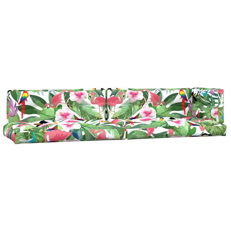 Foto van The living store palletkussens - polyester - zachte vulling - brede toepassing - 120 x 80 x 12 cm - met vogels -