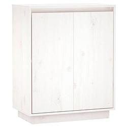 Foto van Vidaxl dressoir 60x34x75 cm massief grenenhout wit