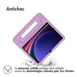 Foto van Accezz kidsproof backcover met handvat samsung galaxy tab s9 / tab s9 fe tablethoesje paars