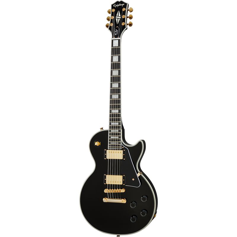 Foto van Epiphone les paul custom ebony elektrische gitaar