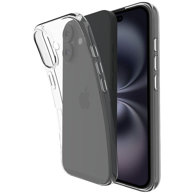 Foto van Just in case zero soft tpu case voor apple iphone 16 plus telefoonhoesje transparant