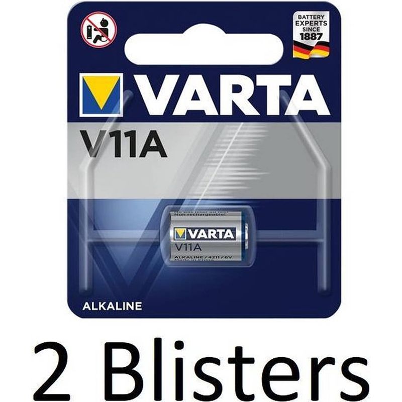 Foto van 2 stuks (2 blisters a 1 st) varta v11a wegwerpbatterij alkaline