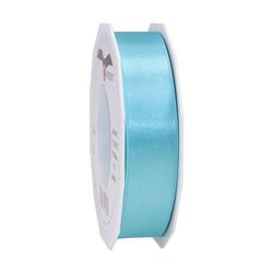 Foto van 1x luxe hobby/decoratie turquoise satijnen sierlinten 2,5 cm/25 mm x 25 meter - cadeaulinten