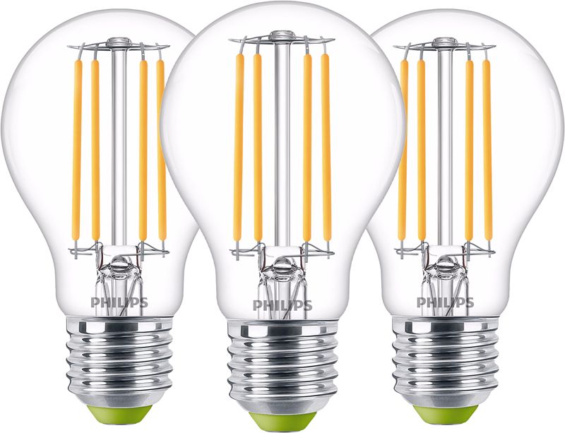 Foto van Philips led filament lamp - 2,3w - e27 - warm wit licht 3-pack