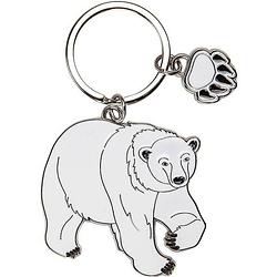 Foto van Metalen ijsbeer dieren sleutelhanger 5 cm - cadeau artikelen