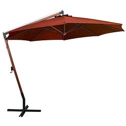 Foto van The living store zweefparasol - terracotta - 350 cm - uv-bestendig