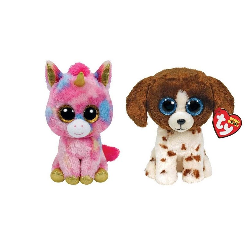 Foto van Ty - knuffel - beanie boo's - fantasia unicorn & muddles dog