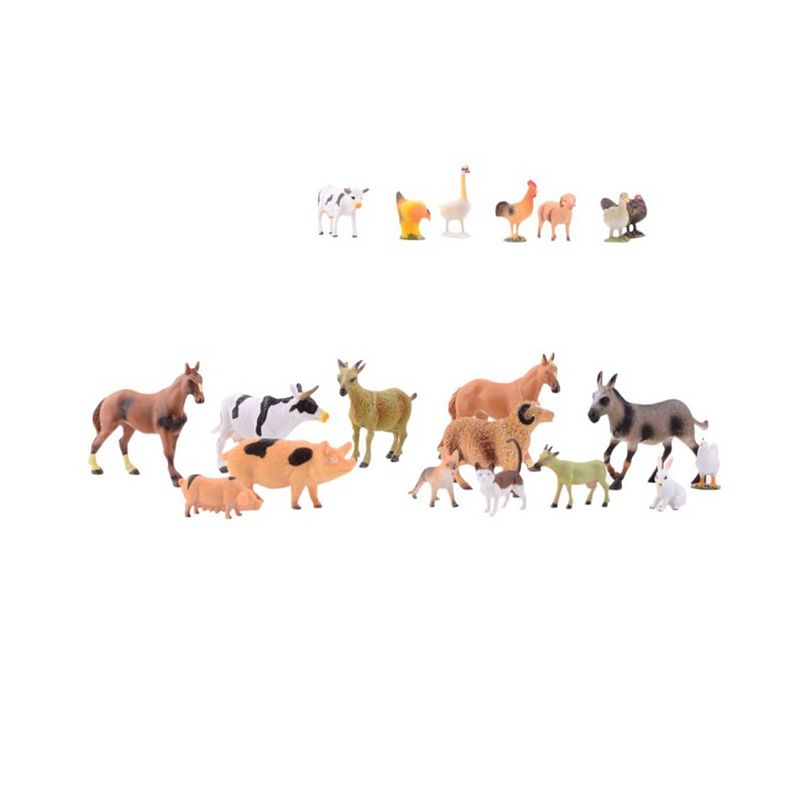 Foto van Plastic boerderij diertjes 2x20 stuks - speelfigurenset