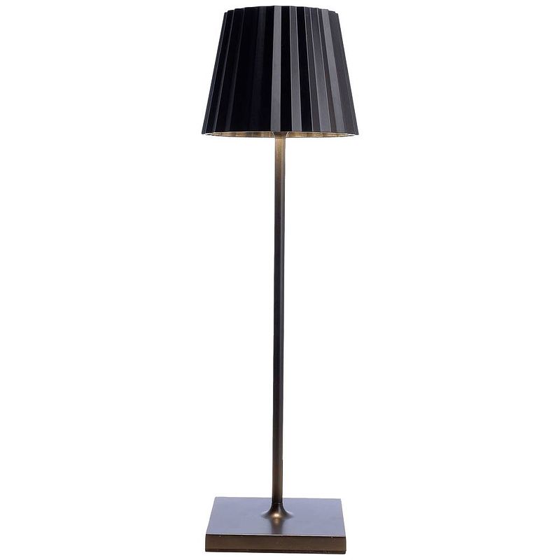 Foto van Deko light 346014 tischleuchte, sheratan ii dim, schwarz tafellamp voor buiten 2.2 w warmwit zwart