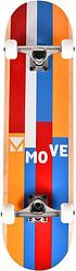 Foto van Move skateboard stripes 79 x 19,7 cm geel/blauw/rood