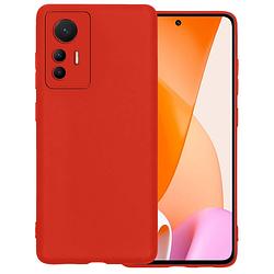 Foto van Basey xiaomi 12 lite hoesje siliconen back cover case - xiaomi 12 lite hoes silicone case hoesje - rood