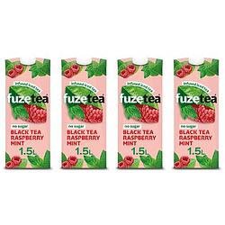 Foto van Fuze tea black tea raspberry mint no sugar 4 x 1,5l bij jumbo