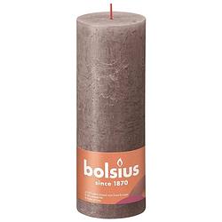 Foto van Bolsius stompkaars rustic taupe ø68 mm - hoogte 19 cm - taupe - 85 branduren