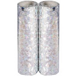 Foto van Carnival toys serpentine hologram 4 meter zilver 2 stuks