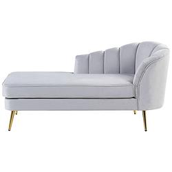 Foto van Beliani allier - chaise longue-grijs-fluweel