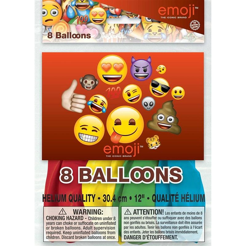 Foto van Haza original ballonnen emoji 30 cm 8 stuks