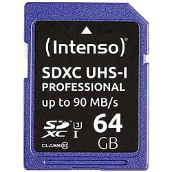 Foto van Intenso professional sdxc-kaart 64 gb class 10, uhs-i