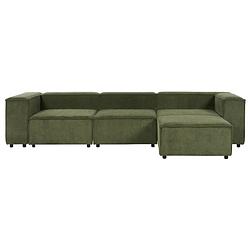 Foto van Beliani aprica - modulaire sofa-groen-corduroy