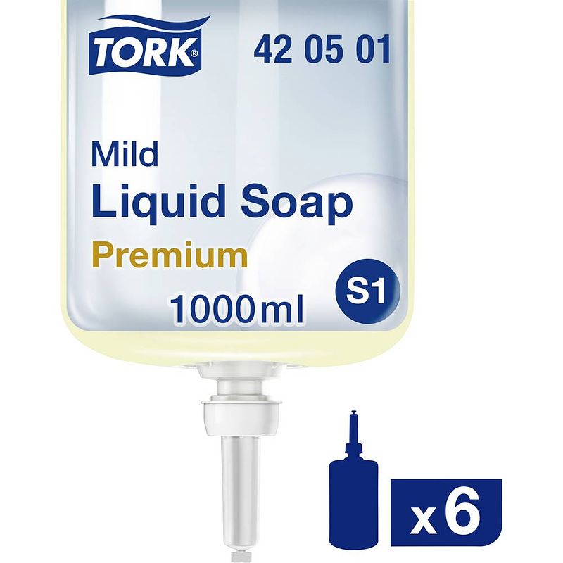 Foto van Tork mild 420501 vloeibare zeep 1 l 6 stuk(s)