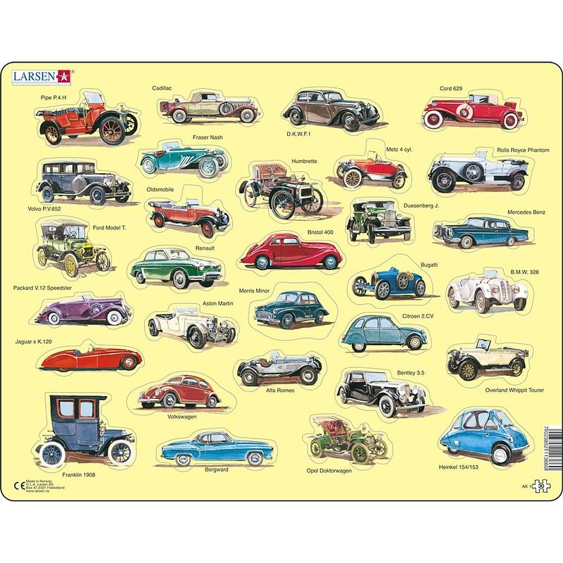 Foto van Larsen legpuzzel maxi oldtimer auto's 30 stukjes