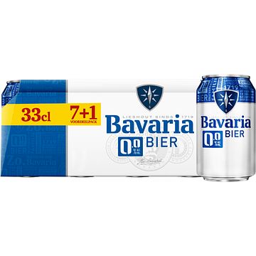 Foto van Bavaria 0.0% alcoholvrij bier 8 x 330ml bij jumbo