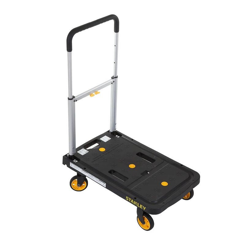 Foto van Stanley opvouwbare platformwagen pc517 - max. 120kg - aluminium - 68 x 41 x 8 cm - zwart/geel