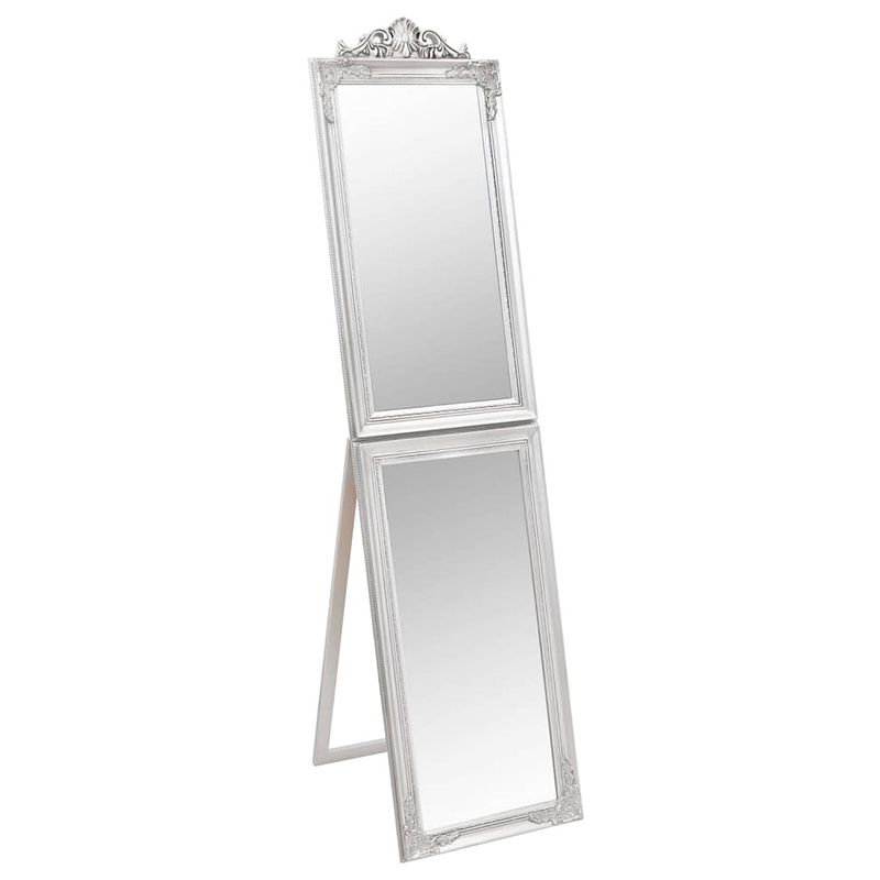Foto van The living store spiegel vrijstaand 50x200 cm zilverkleurig - spiegel