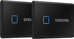 Foto van Samsung t7 touch portable ssd 2tb zwart - duo pack