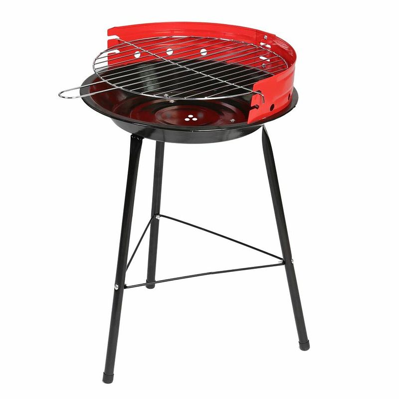 Foto van Barbecue zwart rood 34 x 34 x 55 cm