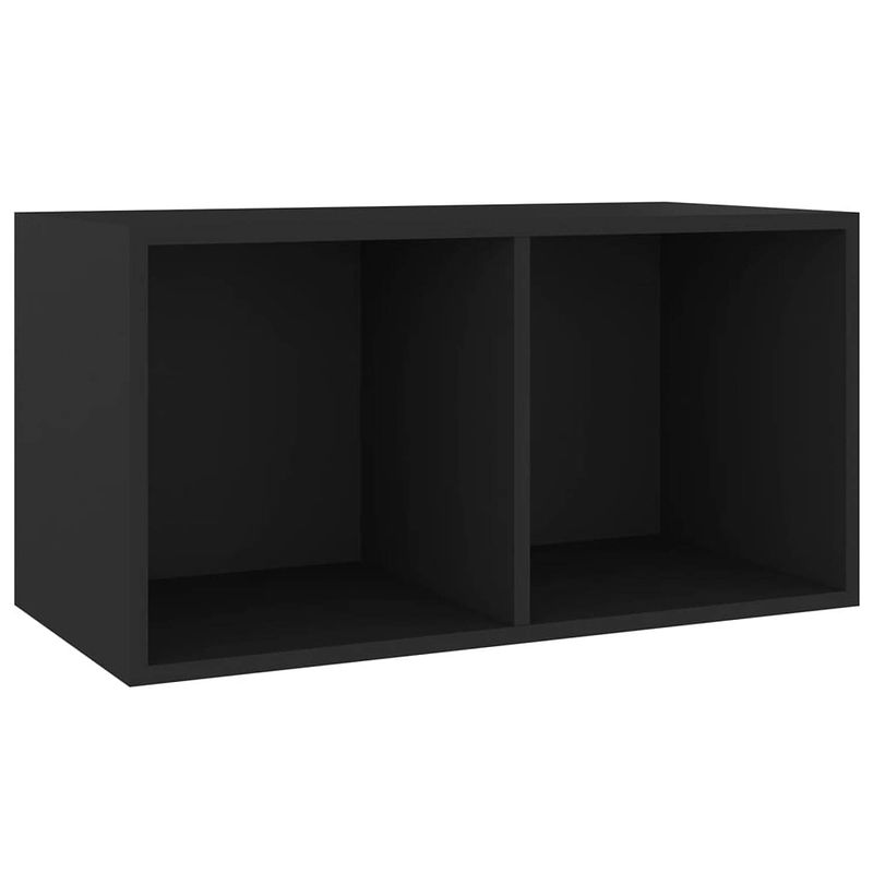 Foto van Vidaxl opbergbox voor lp's 71x34x36 cm spaanplaat zwart