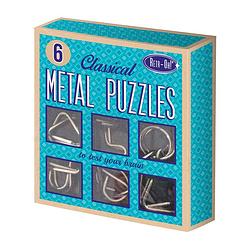 Foto van Invento metalen puzzels retr-oh unisex blauw 6 stuks