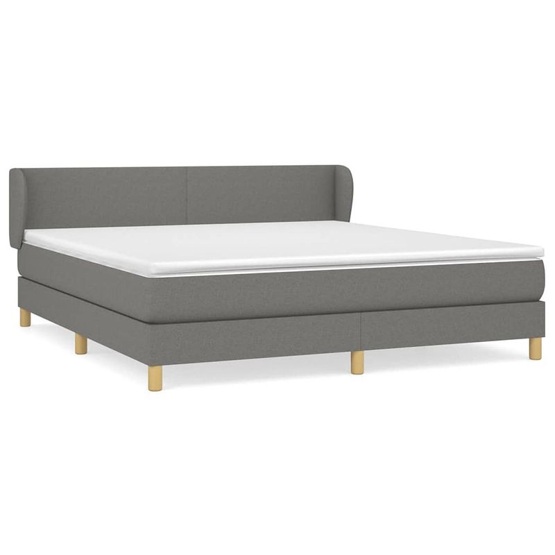 Foto van The living store boxspringbed stof - 203 x 183 x 78/88cm - pocketvering matras - middelharde ondersteuning -