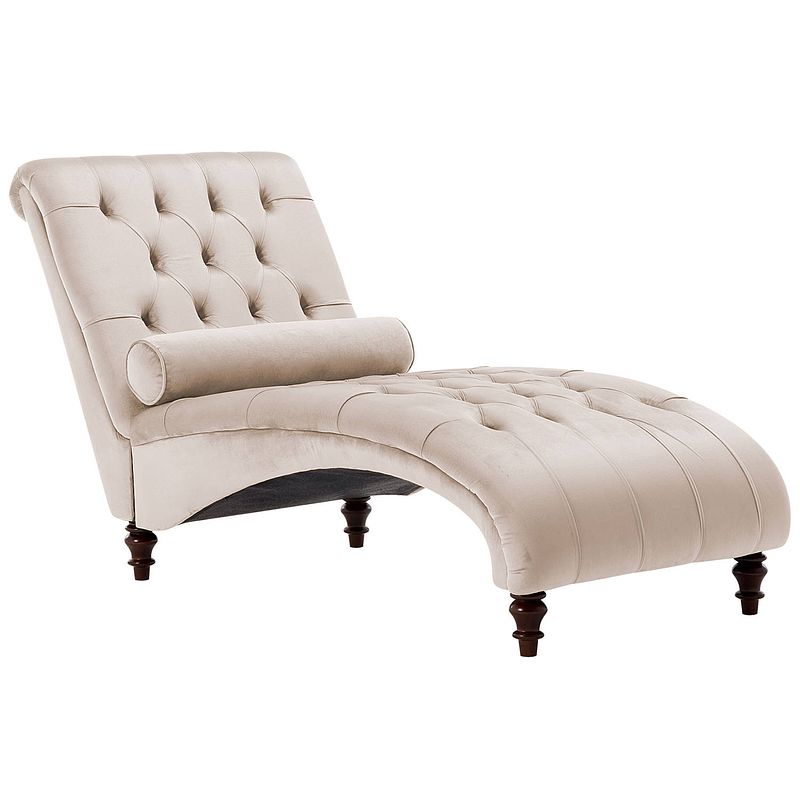 Foto van Beliani muret - chaise longue-beige-fluweel