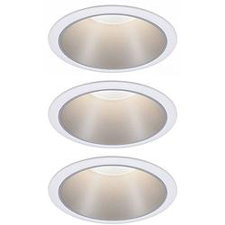 Foto van Paulmann 93410 paulmann inbouwlamp set van 3 stuks led 6 w wit, zilver