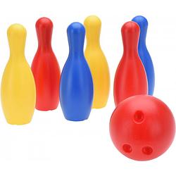 Foto van Free and easy bowlingset junior blauw/geel/rood