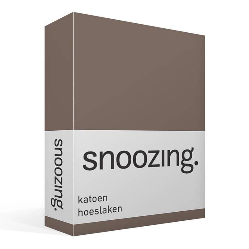 Foto van Snoozing - katoen - hoeslaken - 200x200 - bruin