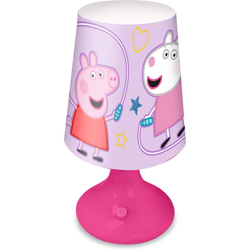 Foto van Peppa pig tafellamp/bureaulamp/nachtlamp voor kinderen - roze - kunststof - 18 x 9 cm - nachtlampjes