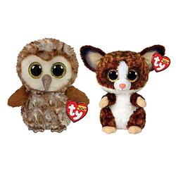 Foto van Ty - knuffel - beanie boo's - percy owl & bush baby galago